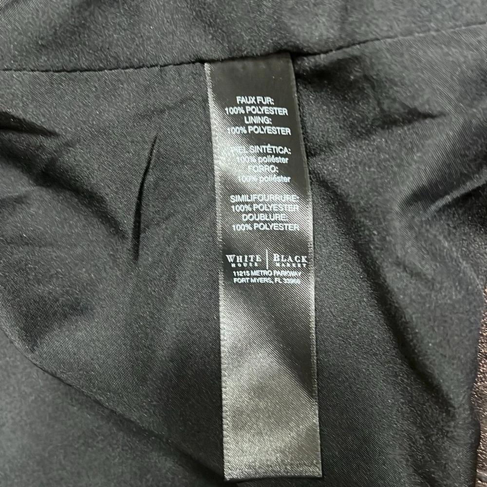 WHBM Motto Metallic Black Suede Faux Jacket Small